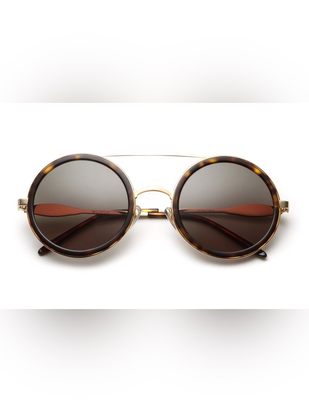 Wildfox Winona Gold and Tortoise Frame Round Sunglasses